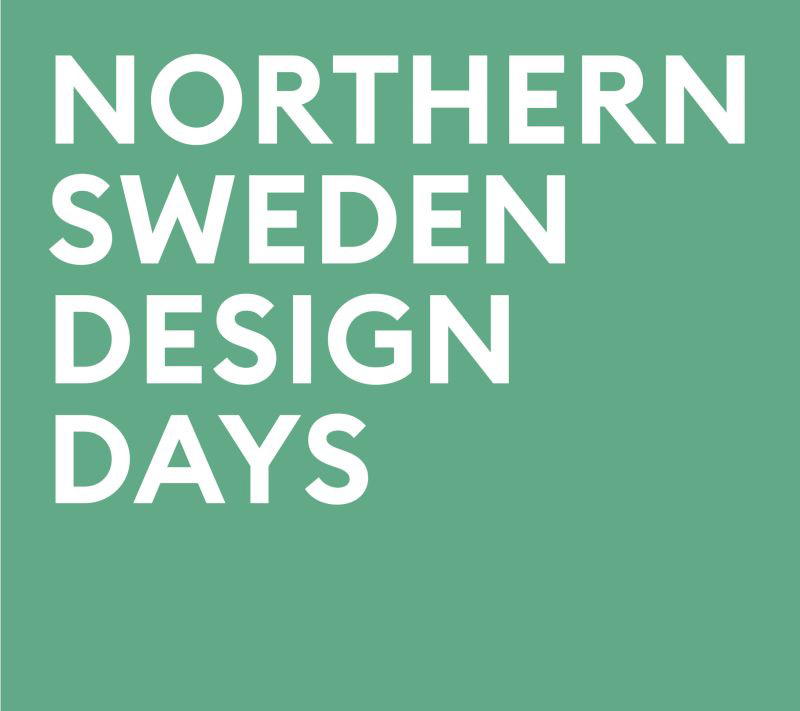 Texten Northern Sweden Design Days i vitt mot grön bakgrund.